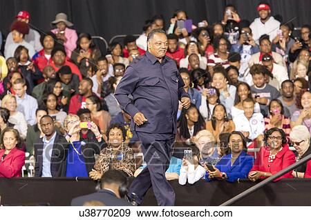 Stock Photo - Civil Rights Jessie Jackson appears at Hillary Clinton and Michelle Obama at a presidential campaign event in North Carolina. Fotosearch