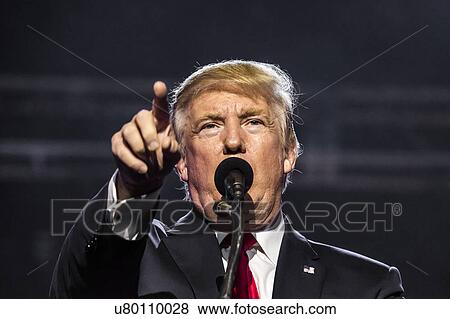 Stock Photo - Donald Trump goes to Bollywood at Edison New Jersey Hindu Indian-American rally. Fotosearch