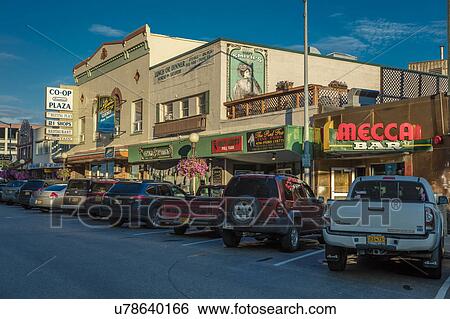 Downtown Fairbanks street scene Second Avenue View Large Photo Image Stock Photograph - Downtown Fairbanks street scene Second Avenue. Fotosearch