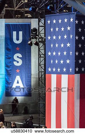 Stock Image - Election Night at Jacob K. Javits Center for Hillary Clinton, NY NY. Fotosearch