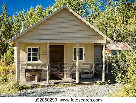 Stock Photo - Fannie Quigleys Historic Cabin In Kantishna Denali National Park. Fotosearch