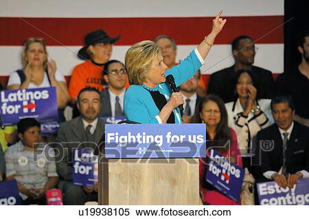 Stock Photography - Former Secretary Hillary Clinton Campaigns for President at East Los Angeles College Cinco de Mayo, 2016. Fotosearch