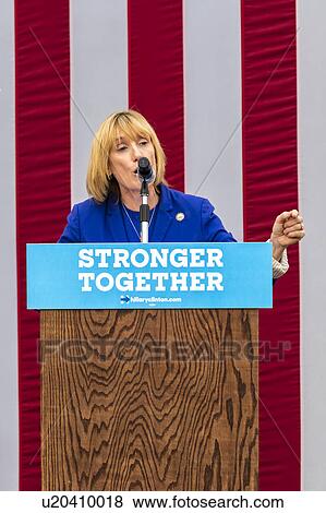 Gov., Senate candidate Maggie Hassan speaks on behalf of his wife Democratic presidential nominee Hillary Clinton View Large Photo Image Stock Photo - Gov., Senate candidate Maggie Hassan speaks on behalf of his wife Democratic presidential nominee Hillary Clinton . Fotosearch