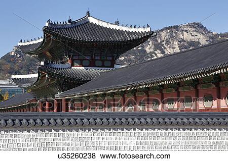 Gyeongbokgung Palace, Grand Palce Seoul, South Korea, Asia View Large Photo Image Stock Photo - Gyeongbokgung Palace, Grand Palce Seoul, South Korea, Asia. Fotosearch