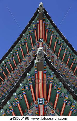 Stock Photograph - Gyeongbokgung Palace, Palace of Shining Happiness, Seoul, South Korea, Asia. Fotosearch