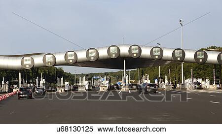 Highway toll gateway on the motorway in France on way to Loire Valley View Large Photo Image Stock Photography - Highway toll gateway on the motorway in France on way to Loire Valley. Fotosearch