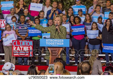 Stock Image - Hillary Clinton Campaigns in Las Vegas, October 12, 2016. Fotosearch