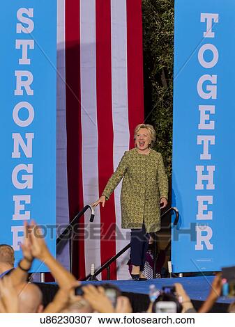 Stock Photo - Hillary Clinton Campaigns in Las Vegas, October 12, 2016. Fotosearch