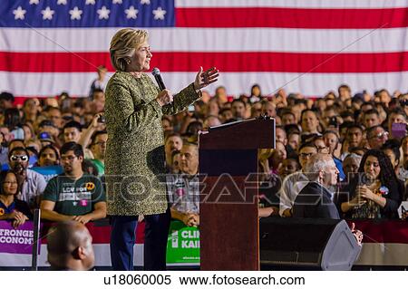 Stock Photography - Hillary Clinton Campaigns in Las Vegas, October 12, 2016. Fotosearch