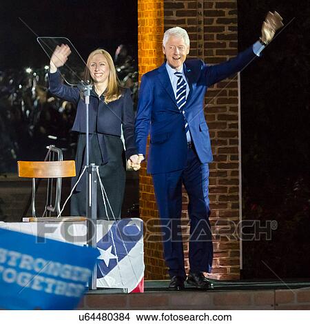 Picture - Hillary Clinton Holds Election Eve Get Out The Vote Rally With Bruce Springsteen and Jon Bon Jovi and President and Michelle Obama. Fotosearch