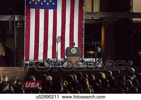 Stock Image - Hillary Clinton Holds Election Eve Get Out The Vote Rally With Bruce Springsteen and Jon Bon Jovi and President and Michelle Obama. Fotosearch
