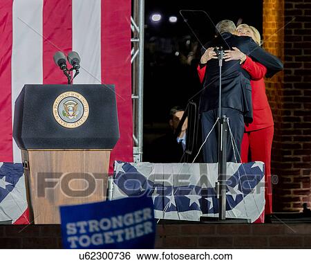 Stock Photograph - Hillary Clinton Holds Election Eve Get Out The Vote Rally With Bruce Springsteen and Jon Bon Jovi and President and Michelle Obama. Fotosearch