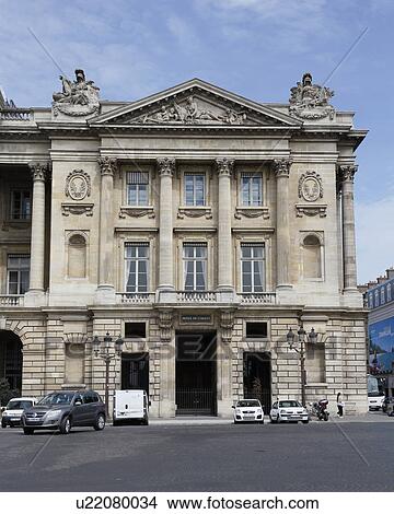 Picture - Hotel de Coislin, Paris France, at 4 de la concorde, 8th dist., is where "Treaties of Friendship, Commerce and Alliance" were signed between French and American Colonies - signed by Ben Franklin, Silas Deane and Arthur Lee.. Fotosearch