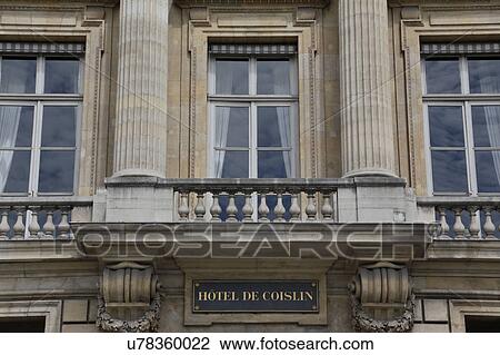 Stock Image - Hotel de Coislin, Paris France, at 4 de la concorde, 8th dist., is where "Treaties of Friendship, Commerce and Alliance" were signed between French and American Colonies - signed by Ben Franklin, Silas Deane and Arthur Lee.. Fotosearch