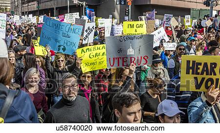 Massive Crowds for Women's March Protesting Donald J. Trump View Large Photo Image Stock Image - Massive Crowds for Women's March Protesting Donald J. Trump. Fotosearch