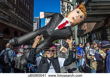 Stock Image - Massive Crowds for Women's March Protesting Donald J. Trump. Fotosearch