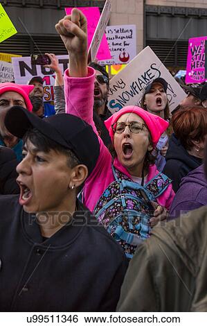Massive Crowds for Women's March Protesting Donald J. Trump View Large Photo Image Stock Photograph - Massive Crowds for Women's March Protesting Donald J. Trump. Fotosearch