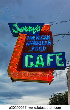 Neon sign for "Jerrys Cafe" - Mexican American Cafe - Gallup, New Mexico, old Route 66 View Large Photo Image Stock Photo - Neon sign for "Jerrys Cafe" - Mexican American Cafe - Gallup, New Mexico, old Route 66. Fotosearch