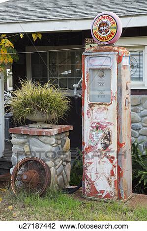 Oak View, California, USA, December 15, antique gas pump View Large Photo Image Stock Image - Oak View, California, USA, December 15, antique gas pump. Fotosearch