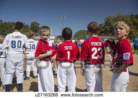 Stock Photo - Oak View, California, USA, March 7, 2015, Ojai Valley Little League Field, youth Baseball, Spring,. Fotosearch