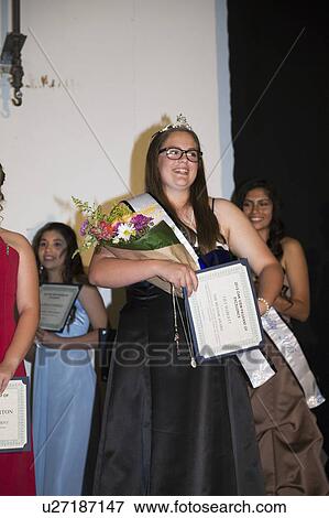Stock Photo - Oak View, California, USA, March 7, 2015, Miss Oak View Pageant of Excellence, Teenage Beauty Contest. Fotosearch