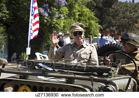 Oak View, California, USA, May 24, 2015, Memorial Day Parade, General Douglas Macarthur immitator with pipe, WWII View Large Photo Image Stock Image - Oak View, California, USA, May 24, 2015, Memorial Day Parade, General Douglas Macarthur immitator with pipe, WWII. Fotosearch