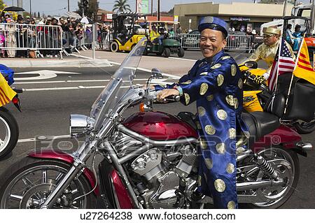 Orange County, City of Westminster, Southern California, USA, February 21, 2015, Little Saigon, Vitenamese-American Community, TET Parade celebrates Tet Lunar New Year, motorcycles in parade View Large Photo Image Stock Photo - Orange County, City of Westminster, Southern California, USA, February 21, 2015, Little Saigon, Vitenamese-American Community, TET Parade celebrates Tet Lunar New Year, motorcycles in parade. Fotosearch