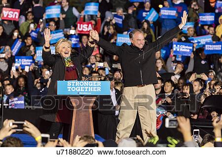 Presidential Candidate Hillary Clinton Campaigns In Philadelphia with Tim Kaine View Large Photo Image Stock Image - Presidential Candidate Hillary Clinton Campaigns In Philadelphia with Tim Kaine. Fotosearch
