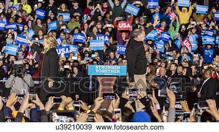 Presidential Candidate Hillary Clinton Campaigns In Philadelphia with Tim Kaine View Large Photo Image Stock Photo - Presidential Candidate Hillary Clinton Campaigns In Philadelphia with Tim Kaine. Fotosearch