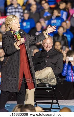 Stock Photograph - Presidential Candidate Hillary Clinton Campaigns In Philadelphia with Tim Kaine. Fotosearch