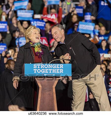 Stock Photograph - Presidential Candidate Hillary Clinton Campaigns In Philadelphia with Tim Kaine. Fotosearch