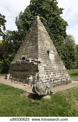 Stock Photography - Pyramid in the Parc Monceau, Paris. Fotosearch