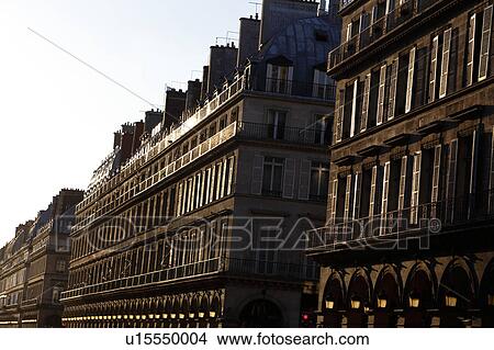 Rivoli Street at sunset, Paris France View Large Photo Image Picture - Rivoli Street at sunset, Paris France. Fotosearch
