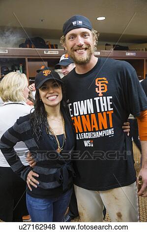 San Francisco, California, USA, October 16, 2014, AT&T Park, baseball stadium, Hunter Pence and wife, celebrating NL Pennant View Large Photo Image Stock Photo - San Francisco, California, USA, October 16, 2014, AT&T Park, baseball stadium, Hunter Pence and wife, celebrating NL Pennant. Fotosearch