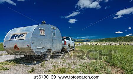 Sheep herder camper to graze sheep on Hastings Mesa near Ridgway, Colorado from truck View Large Photo Image Stock Photo - Sheep herder camper to graze sheep on Hastings Mesa near Ridgway, Colorado from truck. Fotosearch