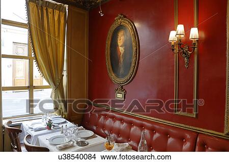 Picture - The Cafe Procope in Paris, France - historic cafe where Ben Franklin, Voltaire and others attended. Fotosearch