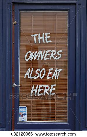 Stock Photograph - "The Owners Also Eat Here" - Paris France. Fotosearch