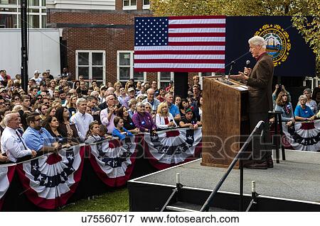 Stock Photo - U. S. President Bill Clinton speaks at Keene State College, NH. Fotosearch