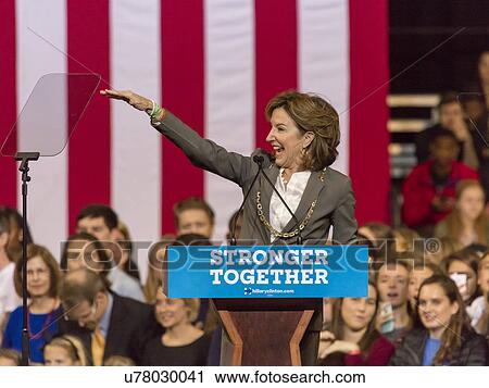 Stock Image - US Senator Janet Kay Hagan, North Carolina introduces Hillary Clinton and Michelle Obama at a presidential campaign event in North Carolina. Fotosearch