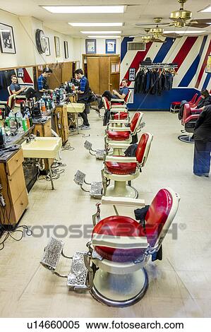 Vintage Empty Barbershop Chairs in New York, NY View Large Photo Image Stock Photography - Vintage Empty Barbershop Chairs in New York, NY. Fotosearch