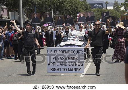 West Hollywood, Los Angeles, California, USA, June 14, 2015, 40th annual Gay Pride Parade for LGBT Community, down Santa Monica Blvd., attorney Gloria Allred with Supreme Court Justices on posters View Large Photo Image Stock Image - West Hollywood, Los Angeles, California, USA, June 14, 2015, 40th annual Gay Pride Parade for LGBT Community, down Santa Monica Blvd., attorney Gloria Allred with Supreme Court Justices on posters. Fotosearch