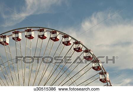 Stock Photograph - A Ferris wheel at Navy Pier. Fotosearch