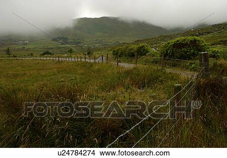 Picture - Ireland - road in countryside. Fotosearch