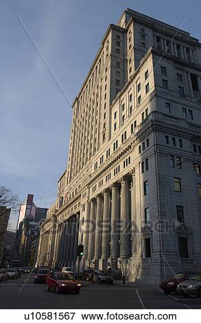 Stock Photo - Low angle view of a building in Montreal, Canada. Fotosearch