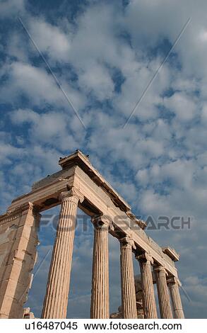 Low angle view of an ancient historical building in Athens, Greece View Large Photo Image Stock Photography - Low angle view of an ancient historical building in Athens, Greece. Fotosearch