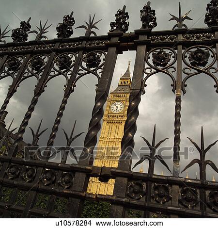 Picture - Low angle view of the clock tower Big Ben, London, England. Fotosearch