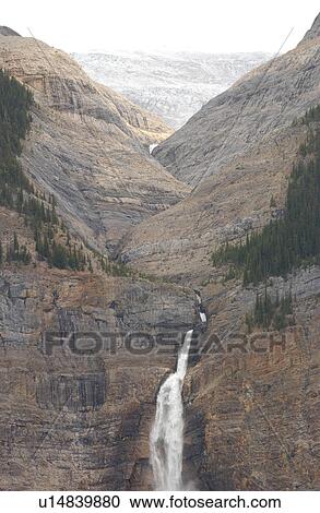 Panoramic view of a waterfall on Rocky Mountains, Canada View Large Photo Image Stock Image - Panoramic view of a waterfall on Rocky Mountains, Canada. Fotosearch