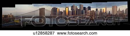 Stock Photo - Panoramic view of Manhattan, New York City. Fotosearch