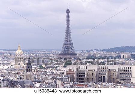 Stock Image - Paris, France, Aerial View. Fotosearch