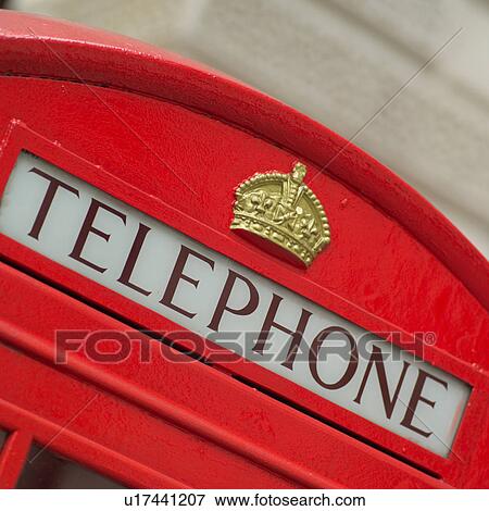 Stock Photo - Public telephone booth in London, England. Fotosearch